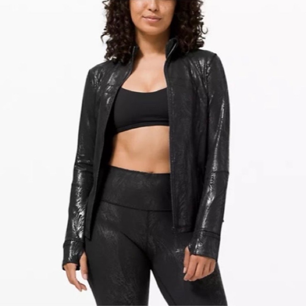 lululemon athletica Black Glossy Zip Jacket